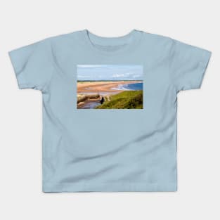 Northumbrian beach scene Kids T-Shirt